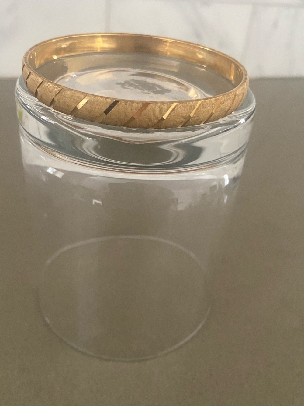Monet Gold Textured Diagonal-Stripe Bangle Bracelet